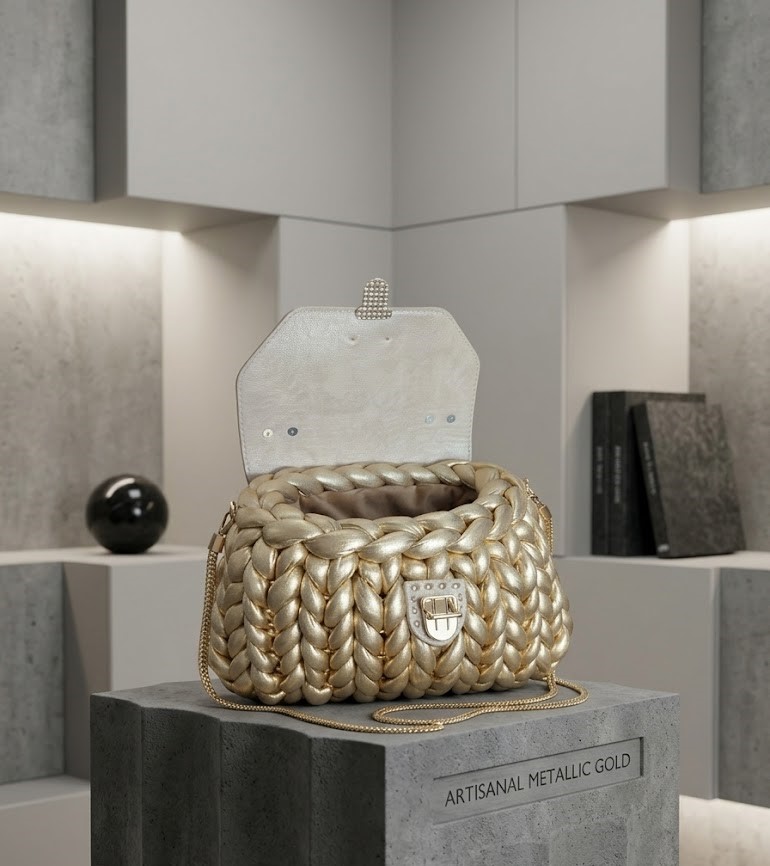 ##L'Aurea | Sac à main artisanal luxe | Kaffè Latte##